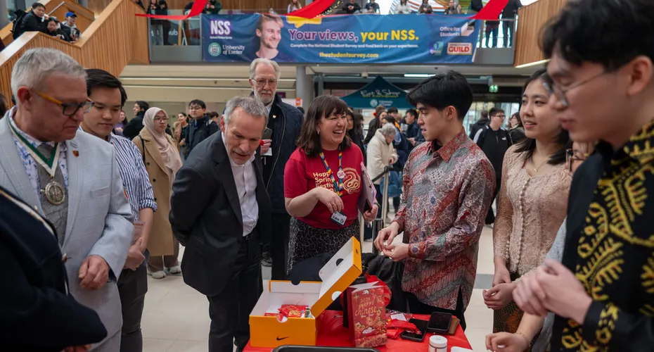 Spring Festival events taking place inside The Forum on Streatham Campus.