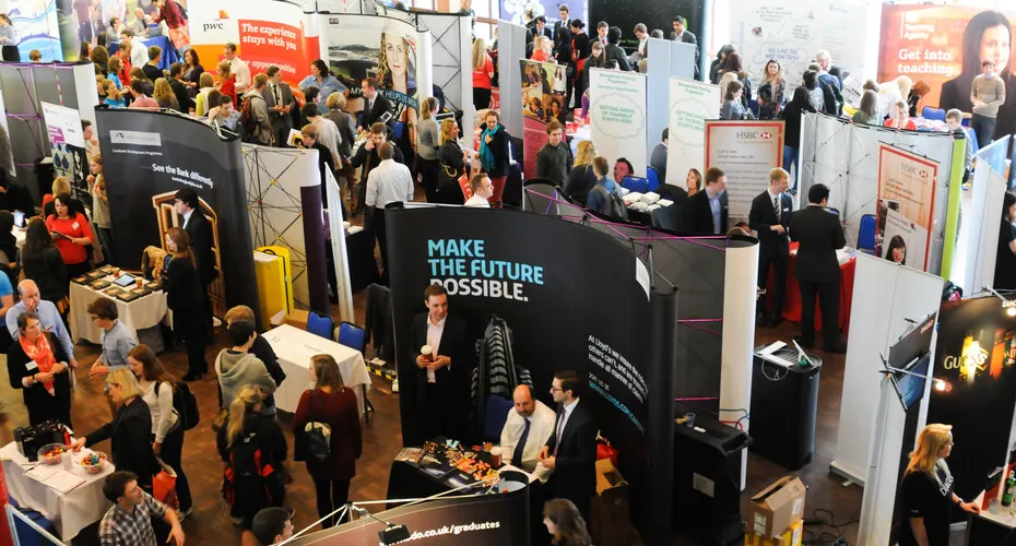 Overhead photo of careers fair